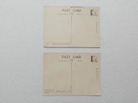 1000490■戦前 絵葉書■丸の内ビルの一角　夜の銀座 (建物　ネオン　看板チョコレート)2枚