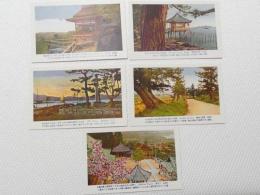 1000531■戦前 絵葉書■滋賀県 近江　堅田浮御堂 栗津の晴嵐 三井寺　石山寺 矢橋帰帆 5枚