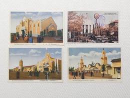 1000542■戦前 絵葉書■大日本勸業博物館 美術館 演芸館と機械電気館 正門 大礼紀念国産復興東京博覧会 　4枚