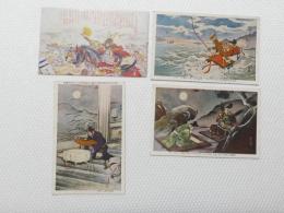 1000554■戦前 絵葉書■大阪府　天王寺の大勝 氏光足柄山　菅原道実　４枚