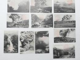 1000559■戦前 絵葉書■阿蘇山 噴煙 火口　栃木温泉場　阿蘇五岳の全容　栃木温泉鮎返りの瀧 記念印 8.3.28印 11枚