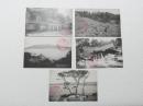 1000562■戦前 絵葉書■岐阜県　金華山電話所と蓬莱堂売店 金華山全景と山鳥渡 鹿山公園 黄金山神社 5枚 参拝記念印 8.10.6印
