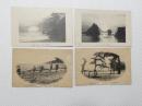 1000580■戦前 絵葉書■三重県 伊勢二見より富士 伊勢鼓ヶ浦　網曳 二見浦日の出 老松　４枚