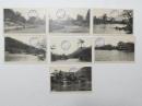 1000587■戦前 絵葉書■香川県 栗林公園 枕流亭 連池橋 郡鴨池 観鴨閣 7枚 記念印 6.1.3