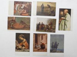 1000590■戦前 絵葉書■アート　画 デューラー フーゲル ミレー　林竹治郎 カルロ・ドルチ ワイ・エル・テイラー 8枚 2枚使用済み（kリスト)