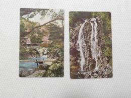 1000594■戦前 絵葉書■三重県　伊勢湯の山温泉 (橋 瀧　滝)２枚