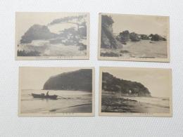 1000601■戦前 絵葉書■静岡県　熱海海岸　熱海横磯海岸 熱海錦浦の兜岩 4枚