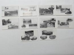 1000610■戦前 絵葉書■京都府　三條大橋 乃木神宮　四條大橋　清水寺　銀閣寺 二條城 　平安神宮 岡山公園 (建物 橋　路面電車 ちんちん電車 レトロカー 鳥居)11枚　ピン穴