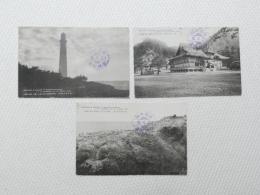 1000637■戦前 絵葉書■島根県　日の御崎燈台 日御崎丈島 拝殿 3枚 記念印 8.4.29　