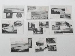 1000638■戦前 絵葉書■宮津節 宮津小唄 宮津駅 宮津港全景 橋立全景　8枚