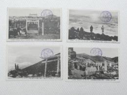 1000642■戦前 絵葉書■富士山頂上 奥宮 久須志神社鳥居 日の出 銀明水 4枚