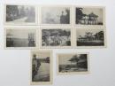 1000644■戦前 絵葉書■滋賀県　近江 　栗津の晴嵐 唐橋 三井寺全景 堅田浮御堂 老松 月見堂 8枚 (建物 舟　船 橋)　