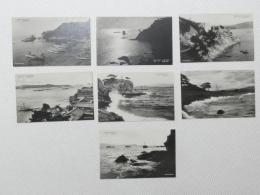 1000721■戦前 絵葉書■新和歌浦　海岸　夕照 大景　竹景 片男波（船　舟　船舶 日本国旗 建物)7枚