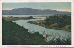 1000804■戦前 絵葉書■滋賀県 江石山寺より瀬田川