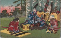 1000893■戦前 絵葉書■アート 楠公父子訣別　左下部少痛み