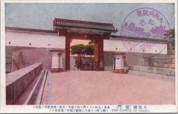 1000946■戦前 絵葉書■大阪 大阪城 桜門と騎兵