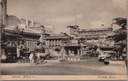 1000969■戦前 絵葉書■東京名所 帝国ホテル　レトロカー 車 写真版　