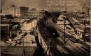 1001521■戦前 絵葉書■東京 大東京 高架鉄道より据然たる帝国ホテルを望む（鉄道　電車)