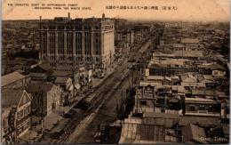 1001536■戦前 絵葉書■大東京　日本橋通り(ビル　建物　看板 電車　ちんちん電車 自転車 レトロカー クラシックカー)　