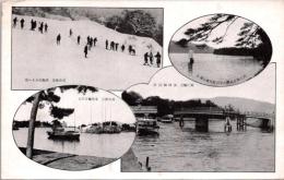 1001791■戦前 絵葉書■天の橋立　成相山スキー場　文珠海海岸の景(船)
