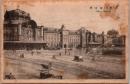 1001877■戦前 絵葉書■大東京　東京駅（人力車　レトロカー　自転車)