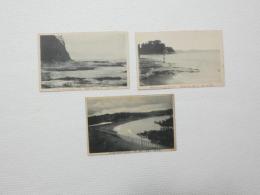 2000037●戦前　絵葉書●江ノ島　相州江ノ島　浅橋と片瀬 海岸の朝霧 3枚