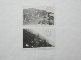 2000039●戦前　絵葉書●富士山頂上久須志神社及石室+砂走り 2枚