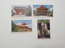 2000041●戦前　絵葉書●信濃善光寺 納骨堂 二王門 本殿 尼公上人 裏白地 4枚
