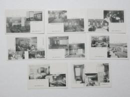 2000090●戦前　絵葉書●大阪 有恒倶楽部 8枚　図書室 広間 洋食堂 大食堂 日本室 酒場　ビリヤード