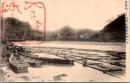 1002085■戦前 絵葉書■吉野川より妹背山望鮎名所なり