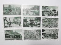 2000095●戦前　絵葉書●成田山 16枚　袋つき 物産陳列館 一齋経堂 こわれ不動 　出世稲荷　五百羅漢 新勝寺 水行場 三十六童子　光明堂 二十四孝彫刻 鐘楼 公園の一部 国十郎 団藏の銅像 御本堂 仁王門