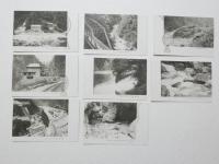 2000120●戦前　絵葉書●黒部渓谷 16枚　袋つき　鐘釣温泉（鉄道　線路)　興平(橋) 黒薙温泉　柳河原　宇奈月温泉　鐘釣天然浴槽　森石鉄橋