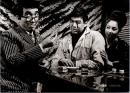 10225■映画　スチール写真 ■大日本殺し屋伝　 土方弘 宍戸錠 山本陽子 大村崑 由利徹　　15.5cm×11cm　