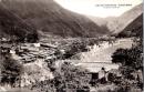1002301■戦前 絵葉書■船津町高原川似西の全景　（集合住宅 橋)　キャンプの平湯　スタンプあり