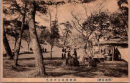 1002441■戦前 絵葉書■熊本名勝 水前寺園内の春色