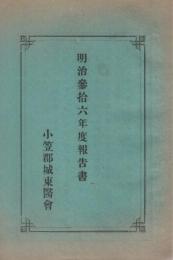 (静岡県小笠郡城東医会)　明治36年度報告書