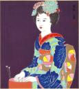 （木版画色紙）徳力富吉郎「舞妓」