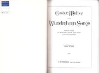 （楽譜・原書）Wunderhorn Songs -FOURTEEN SONGS TO TEXTS FROM "YOUTH'S MAGIC HORN" FOR VOICE AND PIANO（少年の魔法の角笛 -声楽とピアノのための「少年の不思議な角笛」の詩による14の歌曲-）