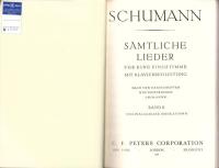 （楽譜・原書）SCHUMANN Samtliche LiederⅡ　-Sopran～Tenor-（シューマン全曲集Ⅱ　-ソプラノ～テナー-）