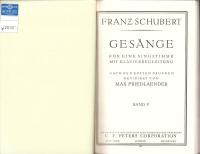 （楽譜・原書）SCHUBERT GESANGE ALBUM BANDⅤ　-ORIGINAL=AUSGABE-（シューベルト歌曲アルバムⅤ　-元版-）