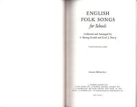（楽譜・原書）ENGLISH FOLK SONGS for Schools（学校向け　英国民謡集）