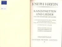 （楽譜・原書）HAYDN -Kanzonetten und Lieder-（ハイドン　-カンツォネッタと歌曲-）