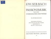（楽譜・原書）BACH Matthaus=Passion -Herausgegeben von Kurt Soldan-（バッハ　マタイ受難曲　-クルト・ソルダン編集-）