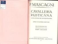 （楽譜・原書）MASCAGNI  -Cavalleria rusticana-（マスカーニ -カヴァレリア・ルスティカーナ-）
