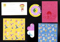 （付録）あさぎり夕のAI・LOVE・BOY超特大ポスター/ひうらさとるのレピッシュ！スーパーレターセット/高瀬綾のひよこ時計くるくるあみだ占い他　6点一括　-なかよし平成1年2月号付録-