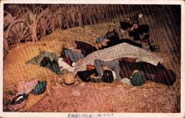 （絵葉書）アンペラヲ被ツテ夜ヲ明カス労働者　1枚