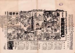 （芝居番付）釜渕双級巴　-明治42年7月3日-（大阪・朝日座）