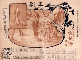 （芝居番付）正劇　侠艶録　-明治42年6月1日-（大阪・弁天座）