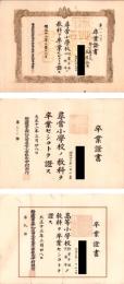 (卒業證書）静岡県浜名郡知波田尋常高等小学校など　8枚一括　-明治29年～昭和9年-（静岡県）