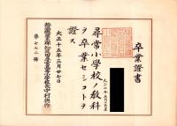 (卒業證書）静岡県浜名郡知波田尋常高等小学校など　8枚一括　-明治29年～昭和9年-（静岡県）